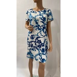 Moschino Cheap And Chic dress women While Blue Size Medium Floral Front
